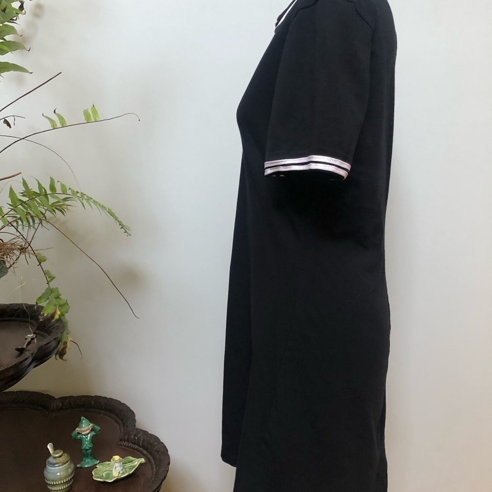BODY action design short sleeve collared zipper Black Dress - Picture 2 of 7